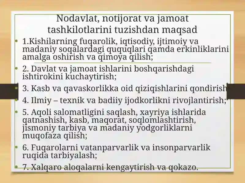 Nodavlat va notijorat tashkilotlari 4