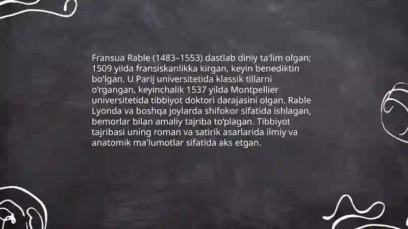 Fransua Rable hayoti va ijodi va Fransuz folklori 4