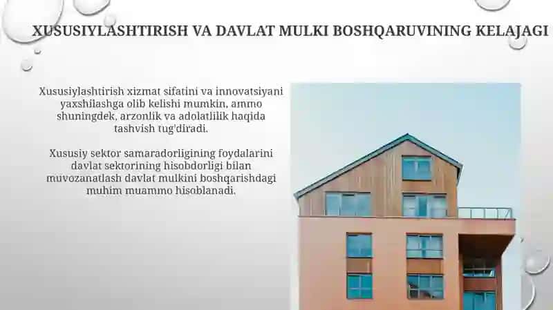 Davlatning mulkini xususiylashtirish va boshqarish siyosati 4