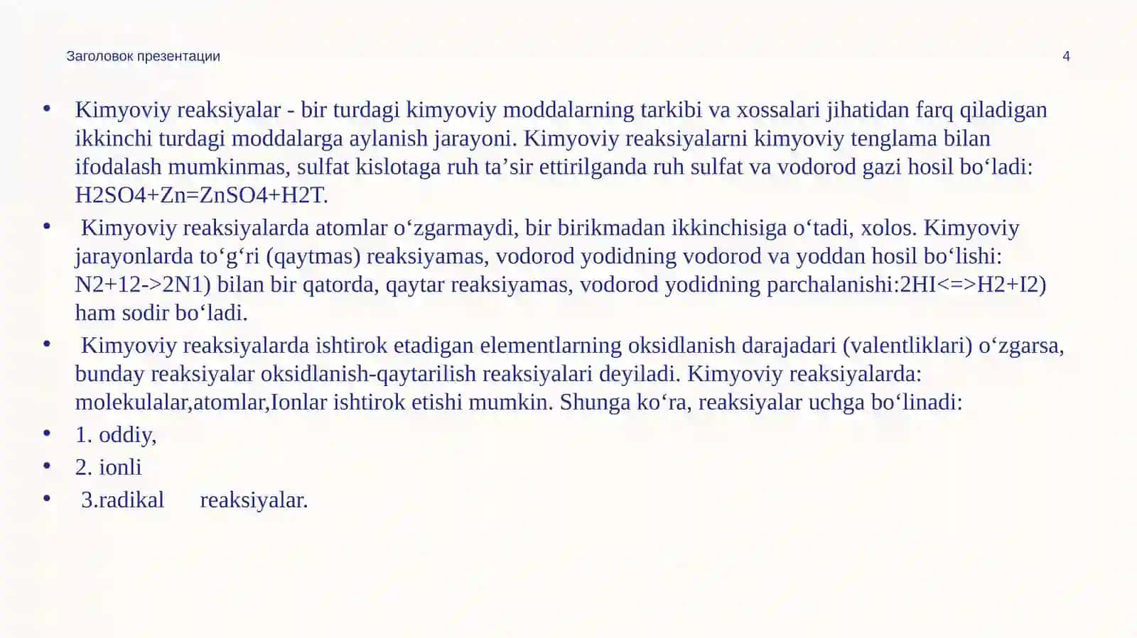 Kimyoviy Reaksiyalar Tartibi va Molekulyarligi 4