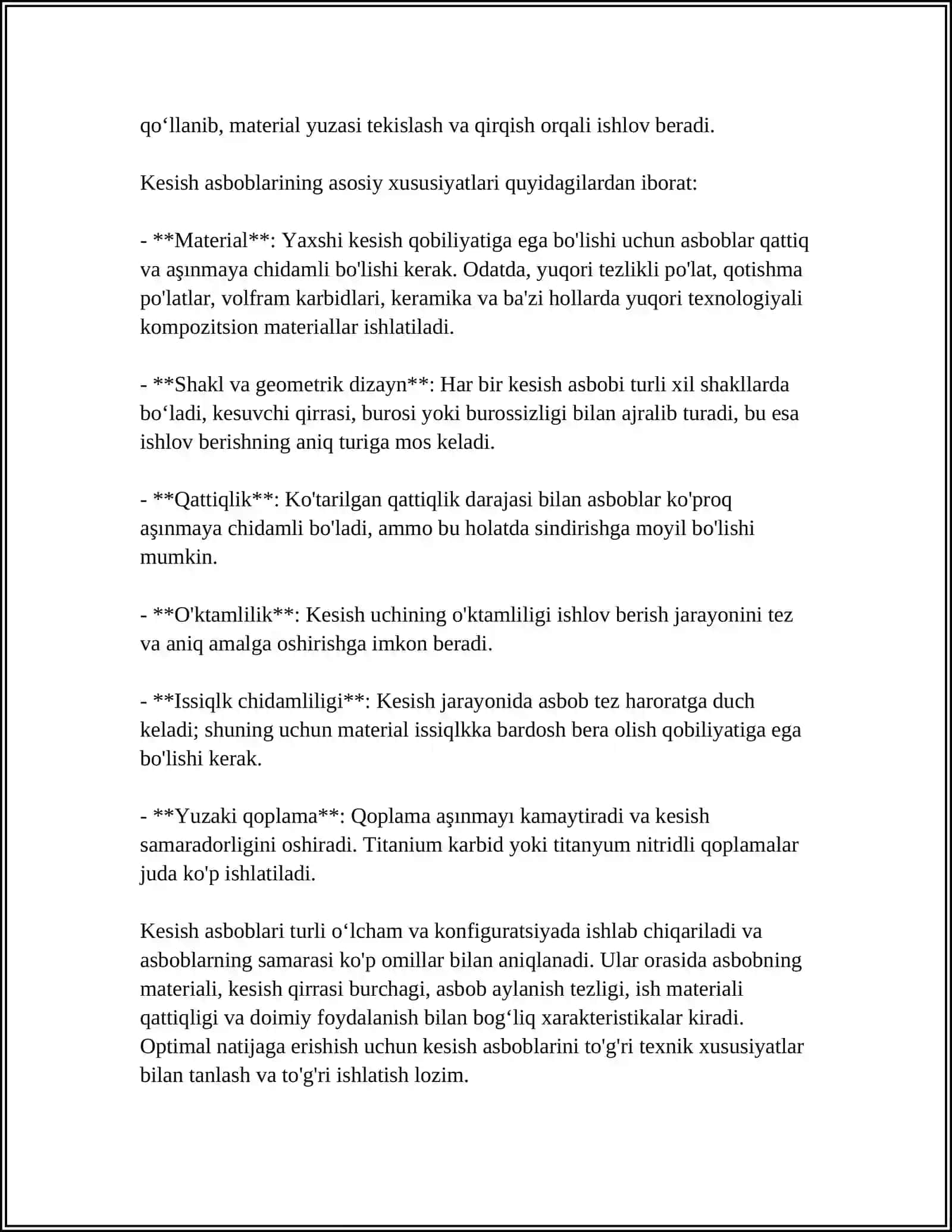 KORPUS DETALLARIGA MEXANIK ISHLOV BERISH TEXNALOGIK JARAYONINING BOSQICHLARI 4