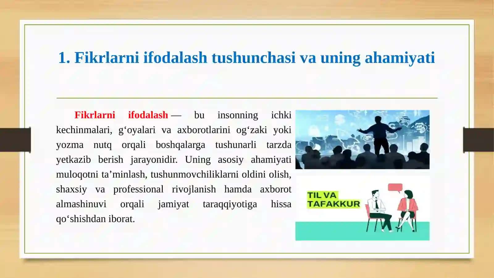 Fikrlarni tushunarli va samarali ifodalash mashgʻulotlari 4