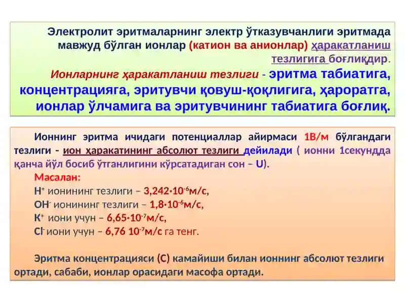 Solishtirma va ekvivalent elektro’tkazuvchanlik 4