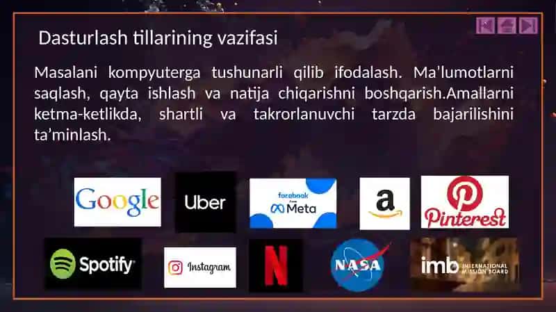 Ma‘ruza-3:Dasturlash tillarining tuzilmasi va sintaksisi 4