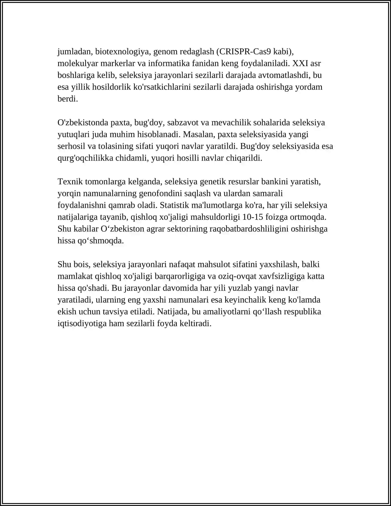SELEKSIYA JARAYONLARINING MOHIYATI VA BOSQICHLARI 4