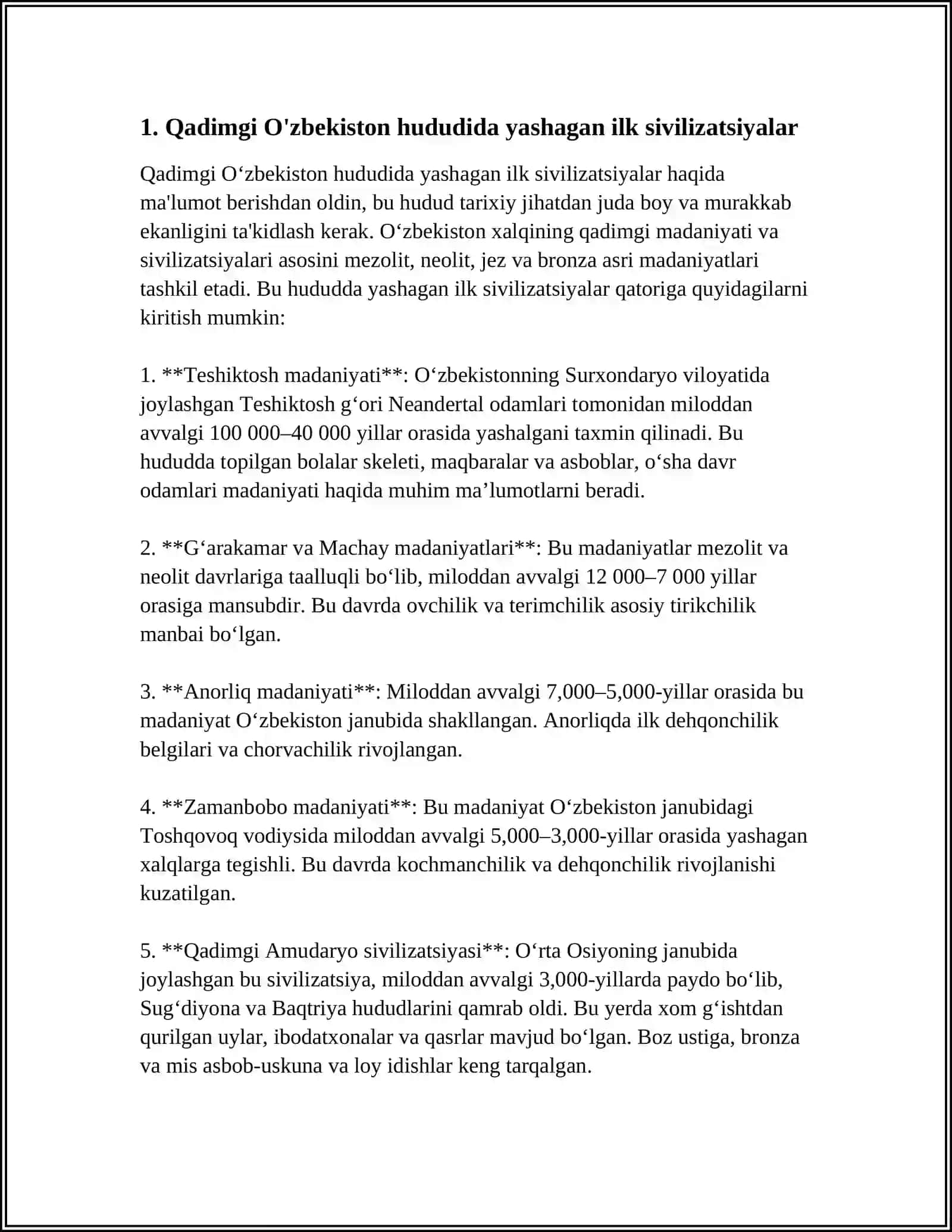 O‘ZBEKISTON RESPUBLIKASINING TARIXI 4