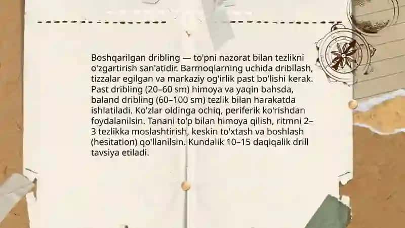Basketbol oʻyinida. Toʻpni boshqarish texnika usulari 4