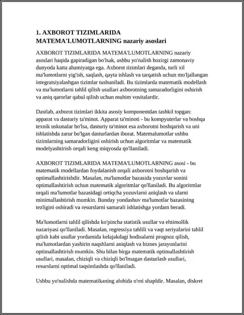 AXBOROT TIZIMLARIDA MATEMA'LUMOTLARNING ROLI 4