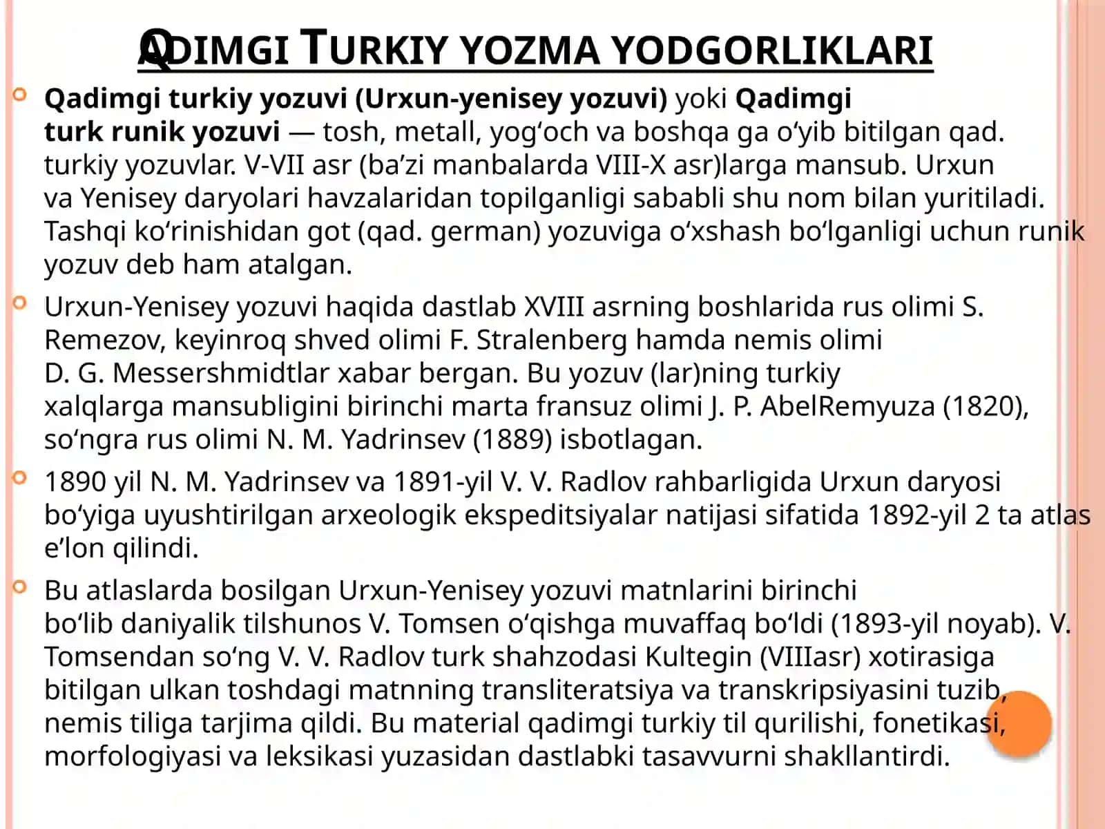 Qadimgi turkiy yozuvning paydo bo’lishi va turkiy tillarda bitilgan manbalar 4