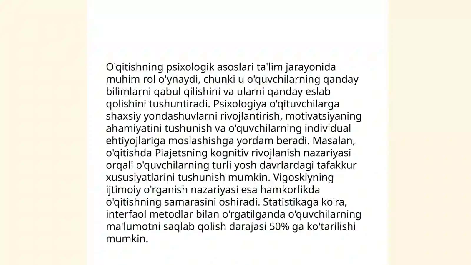 Ta'lim qonuniyatlari, qonuniyatlari va prinsiplari 4