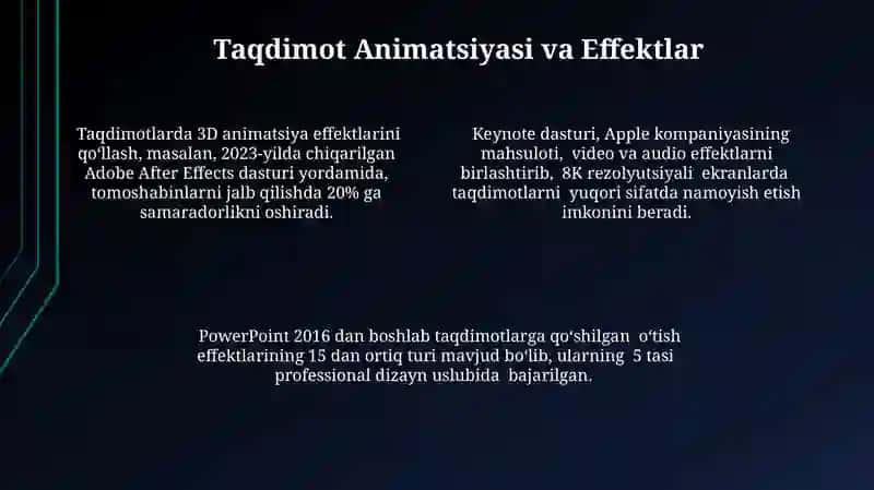 Taqdimot tayyorlash texnologiyalari 4