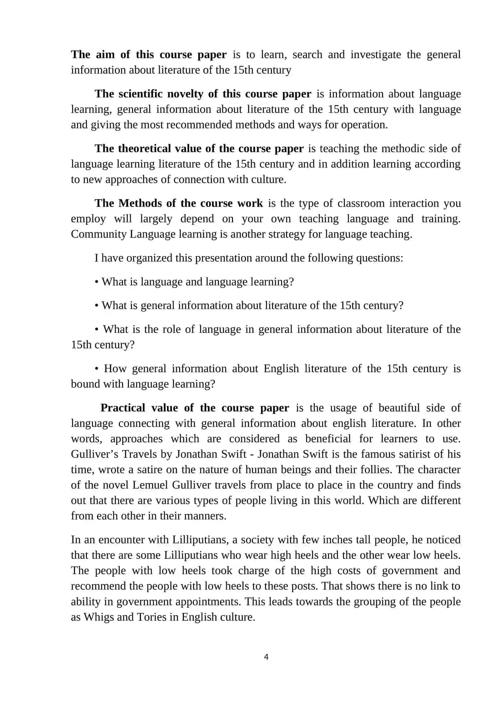 Course work: THE BEST ENGLISH SATIRICAL COMEDIES 4