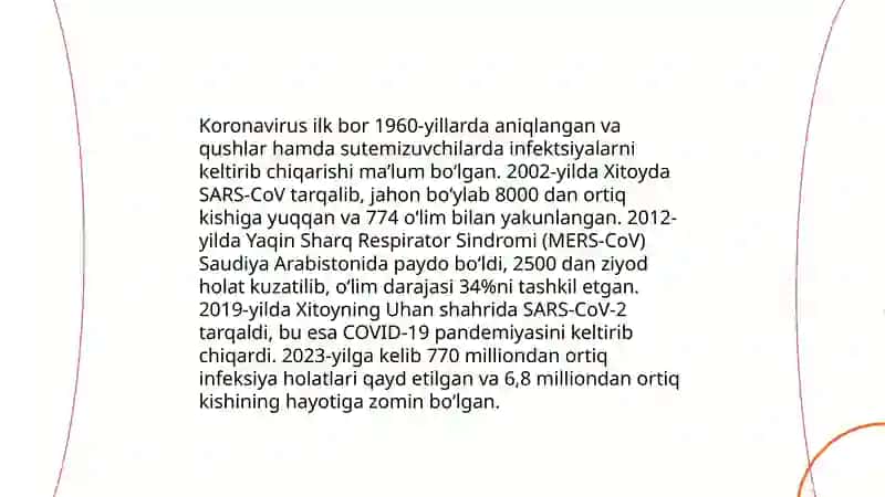 Koronavirus kelib chiqishi va uning tarixi 4