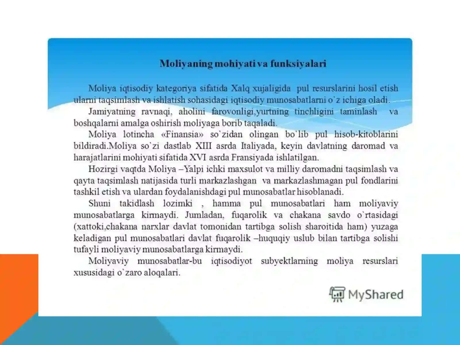 Moliya tizimi va moliyaviy siyosat 4