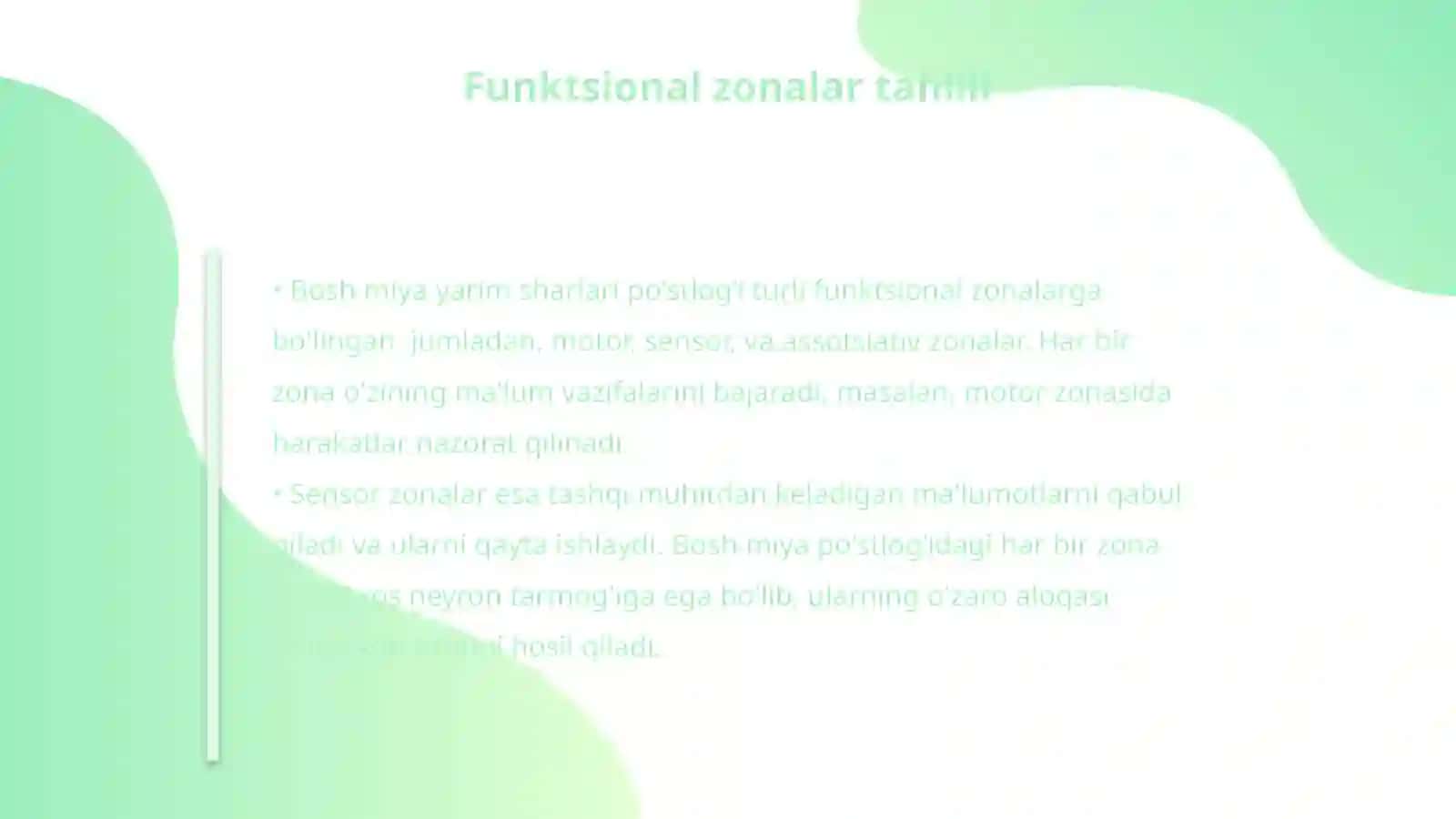 Bosh miya yarim sharlari poʻstlogʻi fiziologiyasi 4