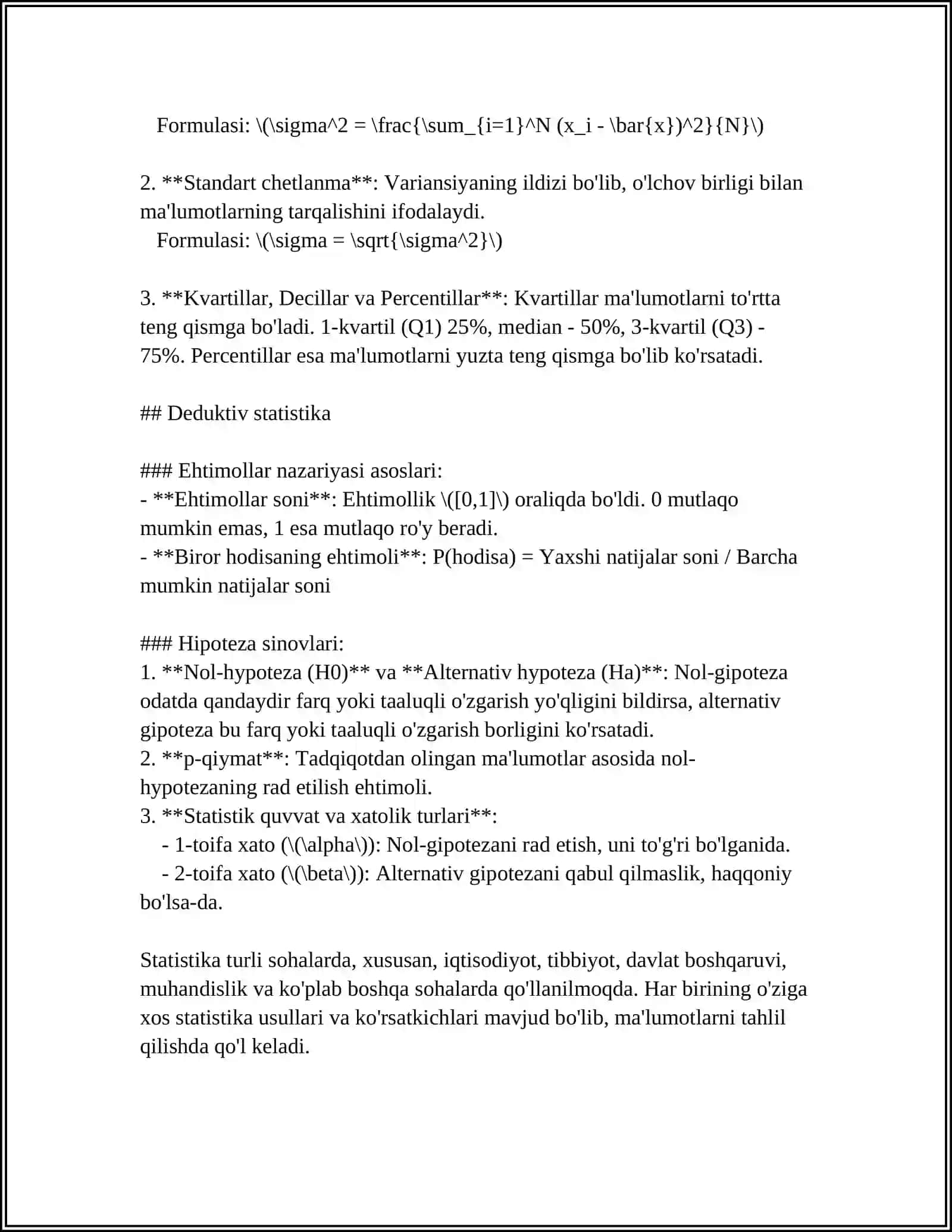AJRALISH KETISHINING STATISTIK XARAKATERIGA DOIR MASALA YECHISH X KVADRAT USULI ORQALI FENOTIPIK RADIKALLARINI ANIQLASH 4