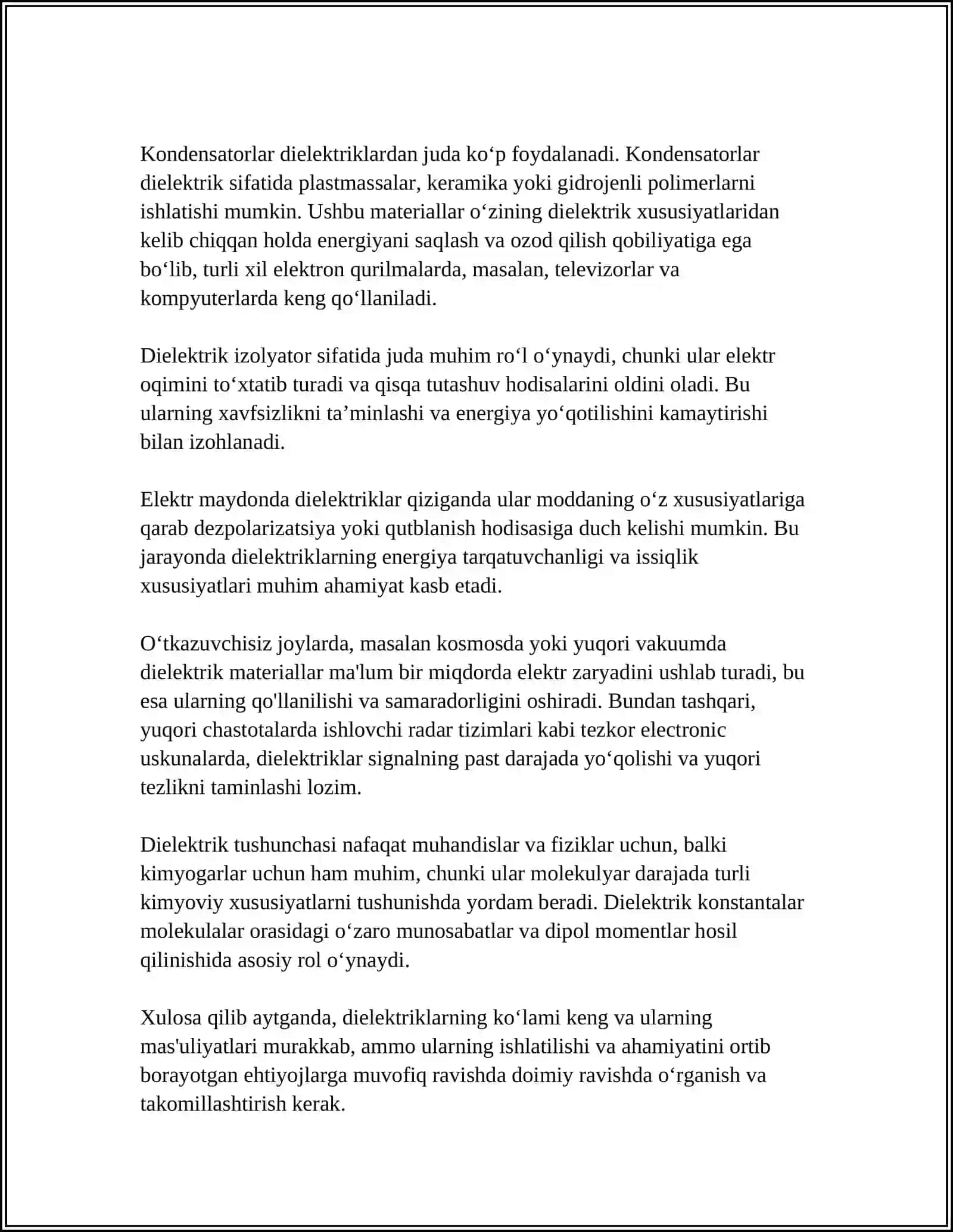 DIELEKTRIKDA ZARYADGA TA’SIR ETUVCHI KUCHLAR 4