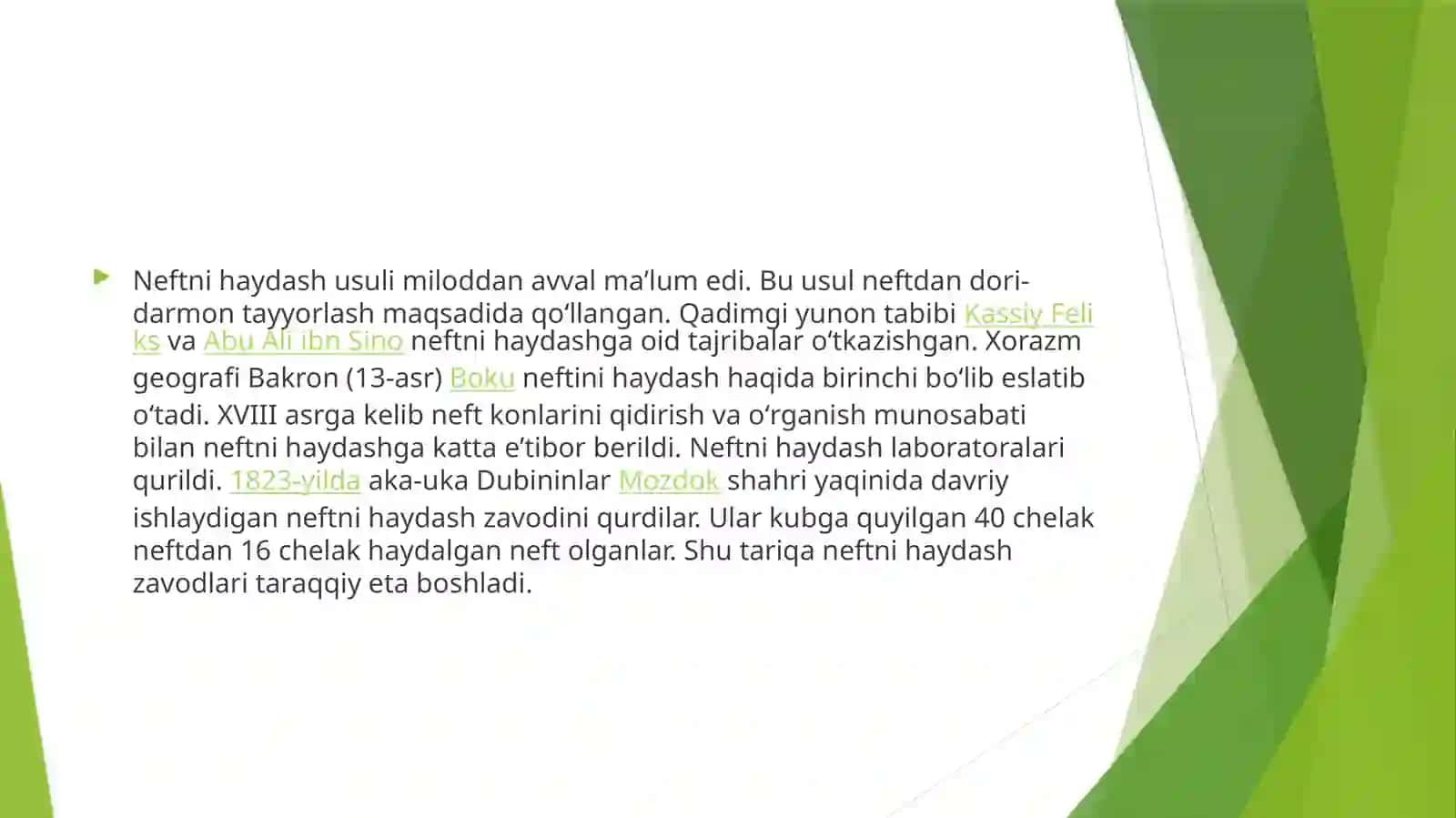 NEFT VA GAZ KIMYOSI HASANOV SAMARIDDINNING NEFT-GAZSANOATIDA TO’YINMAGAN UGLEVODORODLARFANIDAN TAYYORLAGAN TAQDIMOTI2025-YIL 4