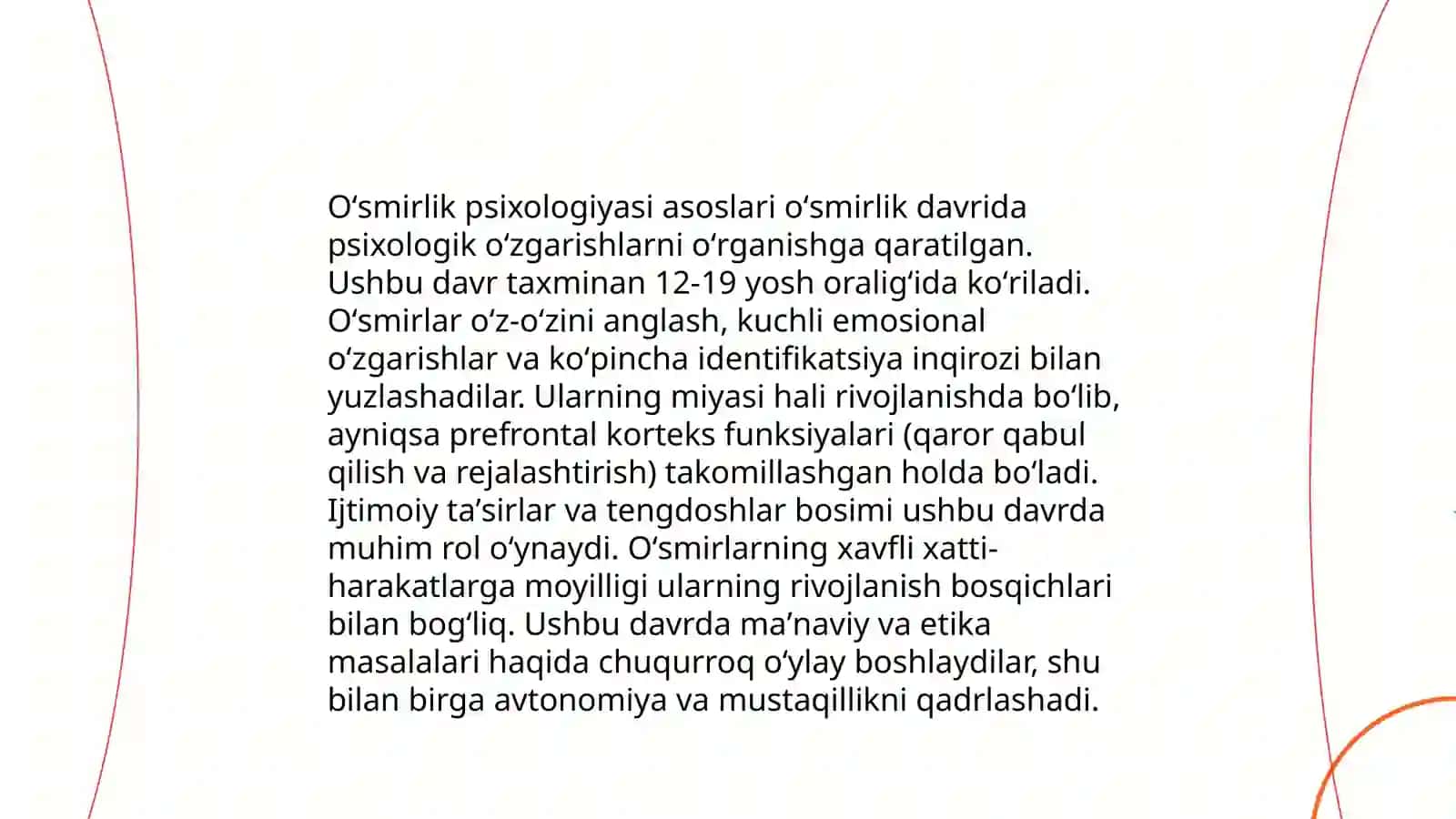 "Oʻsmirlik egosentrizmi" ning namoyon boʻlishi 4