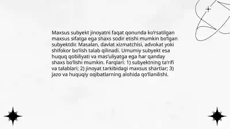 Maxsus subyektli jinoyatlar 4