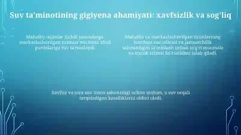 Mahalliy va markazlashgan suv ta'minoti haqida tushuncha 4
