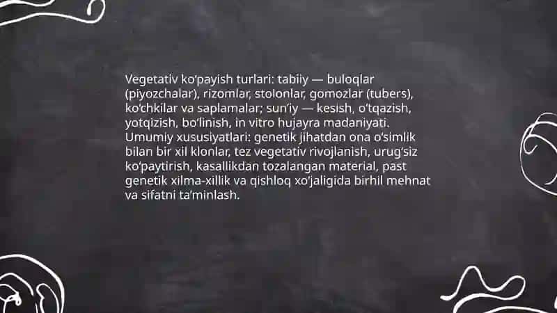 Vegetativ ko‘payishning mohiyati va uning qishloq xo'jaligidagi ahamiyati 4