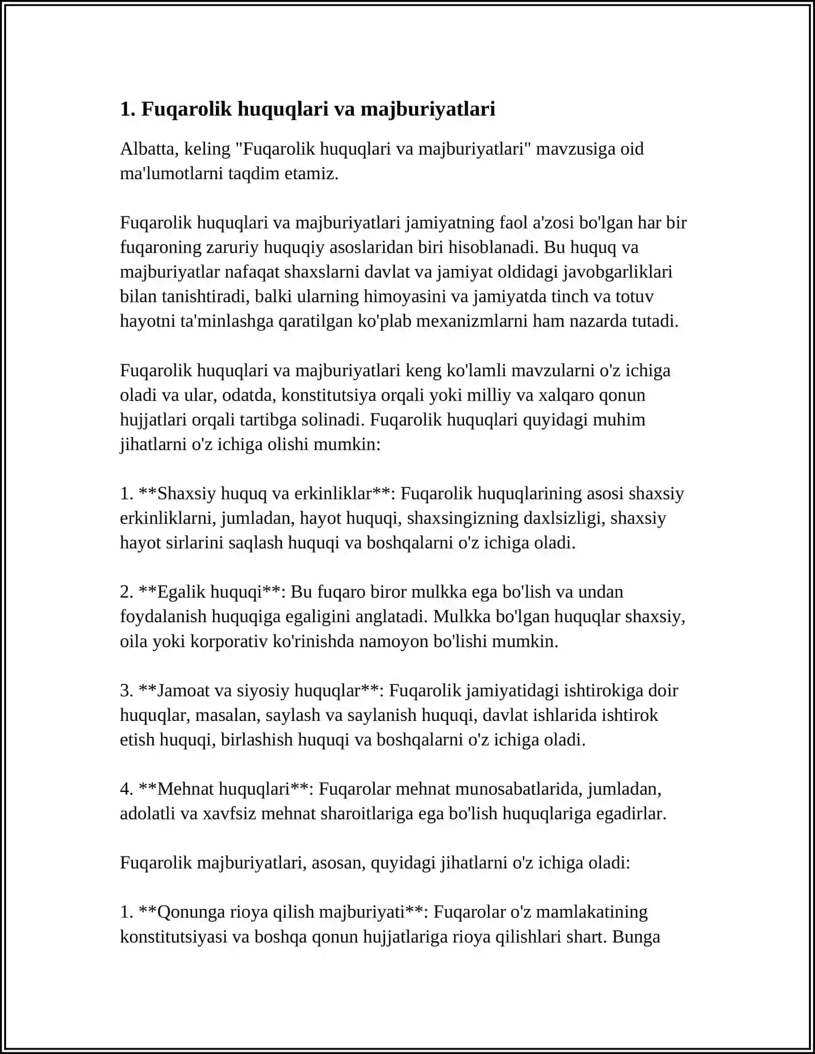 Fuqarolik huquqlari va majburiyatlari 4