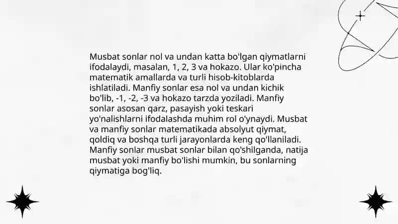 Nomanfiy butun sonlar ustida arifmetik amallar 4