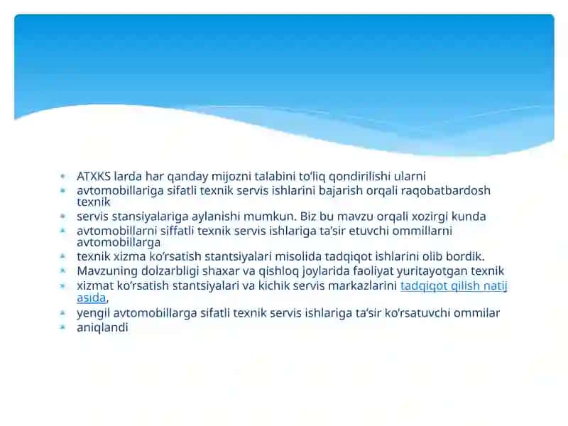 Avtomobil Texnikxizmat Ko'rsatish Stantsiyalari 4