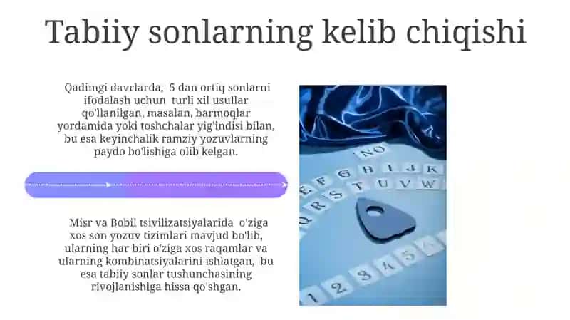 Tabiiy Sonlar va Raqamlar Tushunchasi 4