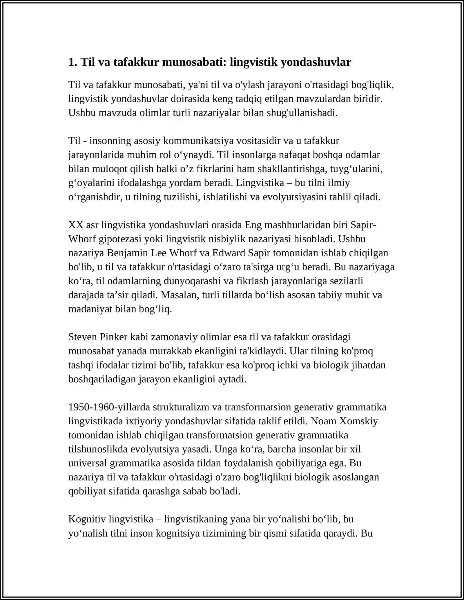 Til va tafakkur munosabati 4
