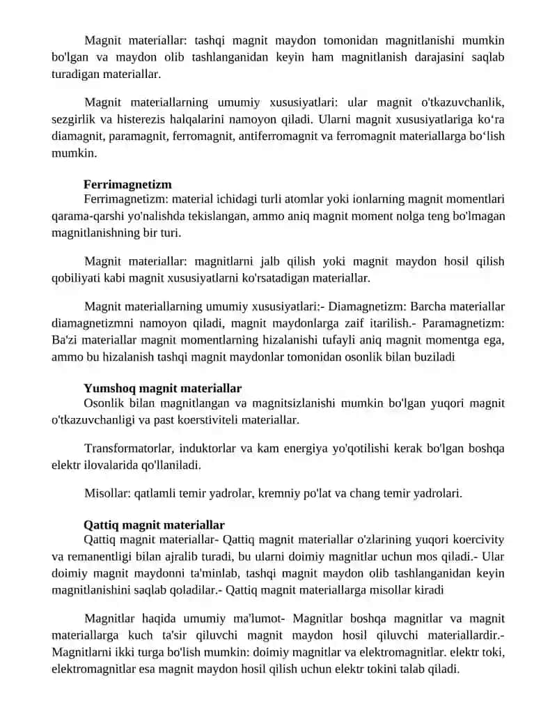 Magnit Materiallari Haqida Umumiy MaʼLumotlar 4