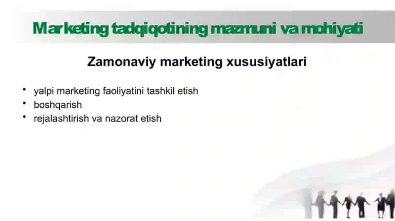 TURIZM VA  MEHMONXONA XO`JALIGI FAOLIYATINING MARKETING TADQIQOTLARI 4