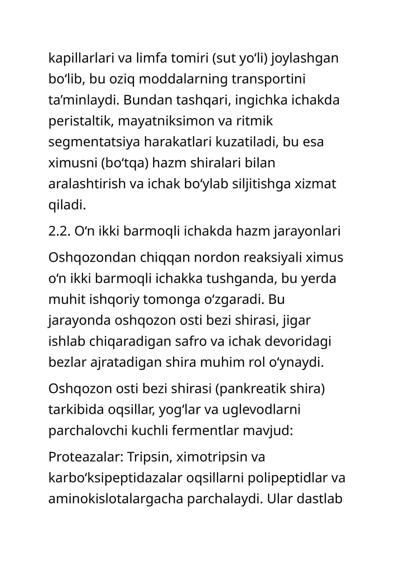 INGICHKA VA YOʻG‘ON ICHAKDA OVQAT HAZM BOʻLISHINING O‘ZIGA XOSLIGI 4