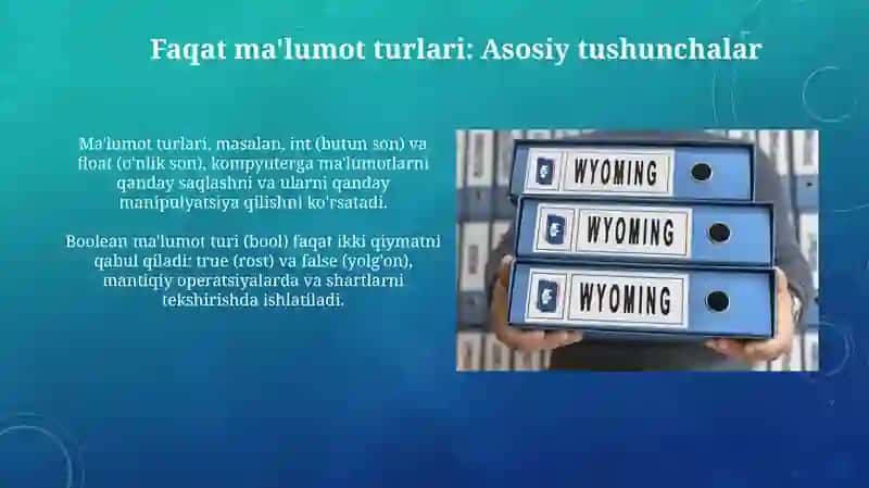 Ma'lumot turlari: Kirish 4