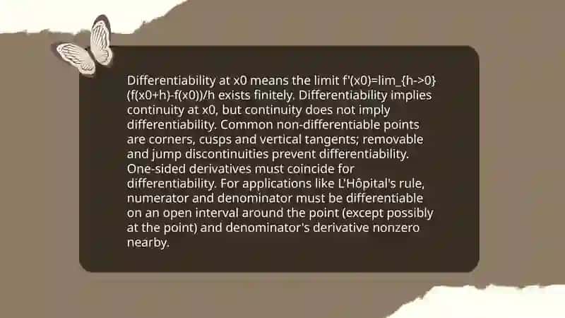 Derivatives of the function. L'Hopital's rule 4