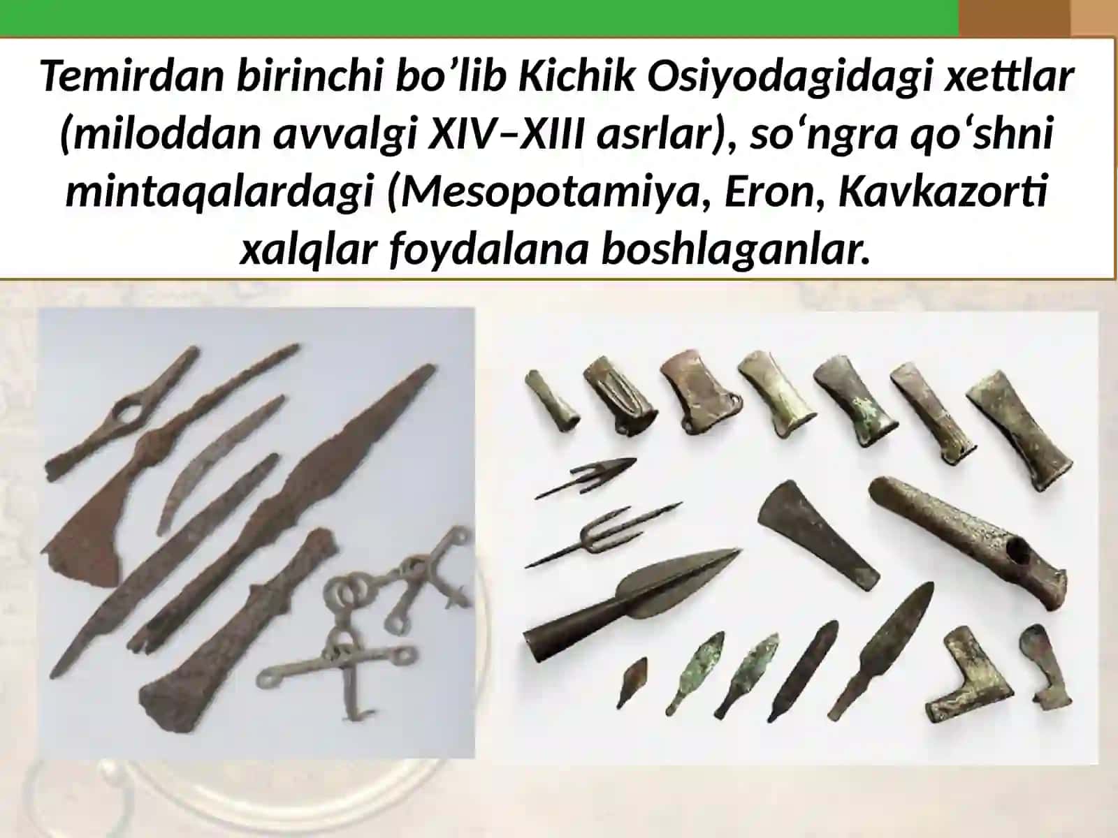 6-sinf Tarix fanidan Temir asriga o'tish davrida O'rta Osiyoning rivojlanishi dars taqdimot 4