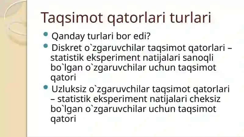 Uzluksiz tasodifiy miqdorlarning iqtisodiy xavflarni baholash 4
