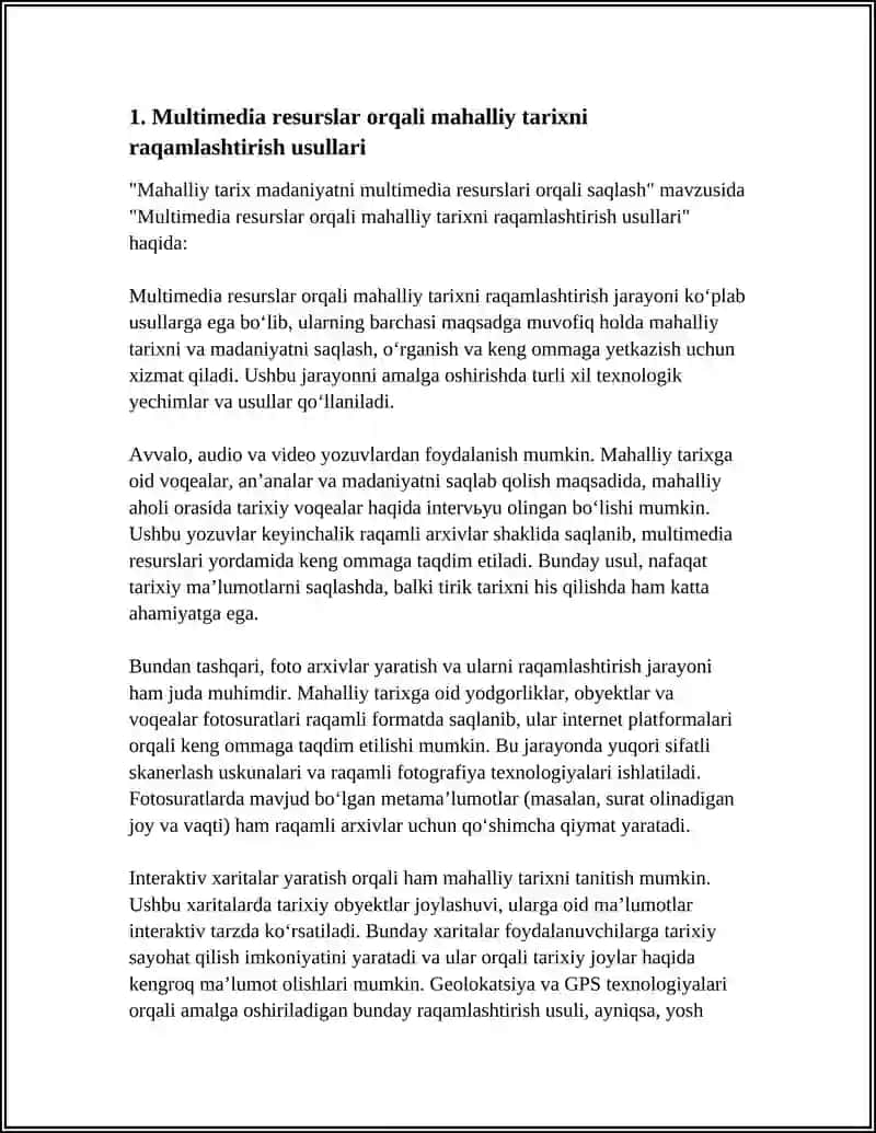 Mahalliy Tarix Madaniyatni Multimedia Resurslari Orqali Saqlash 4