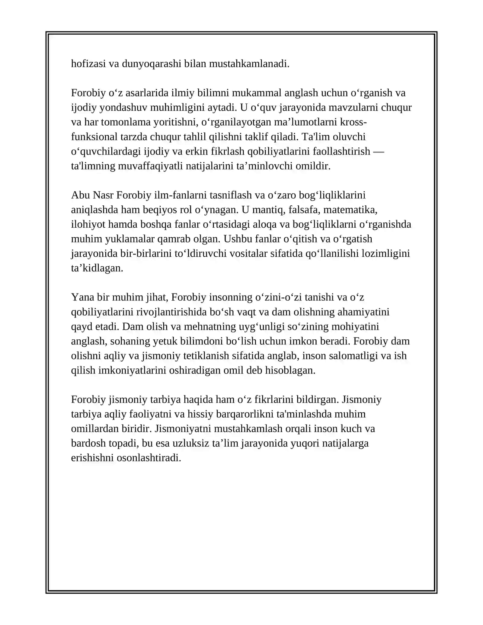 ABU NASR FOROBIYNING PEDAGOGIK GʻOYALARI 4