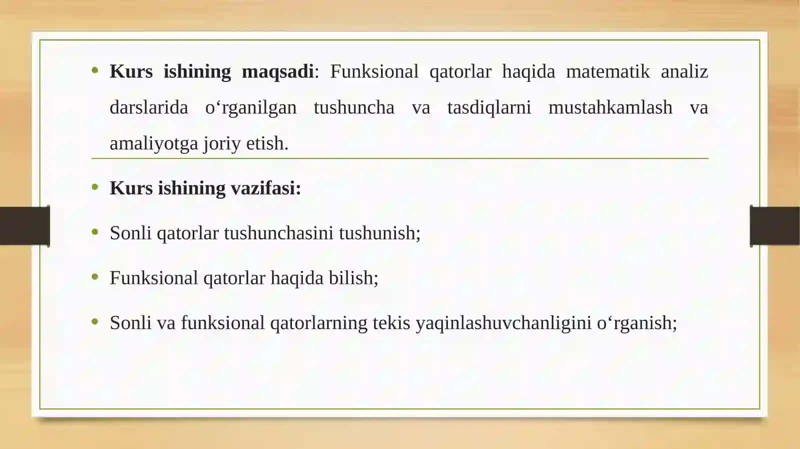 «Funksional qatorlar»  mavzusidagi KURS ISHIga taqdimot 4