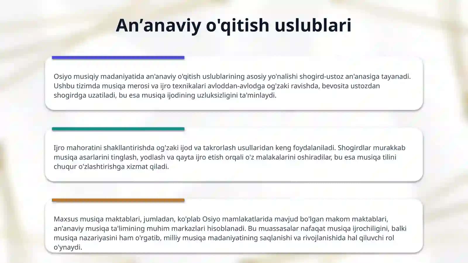 Osiyo mamlakatlarida musiqa taʼlimi tizimi 4