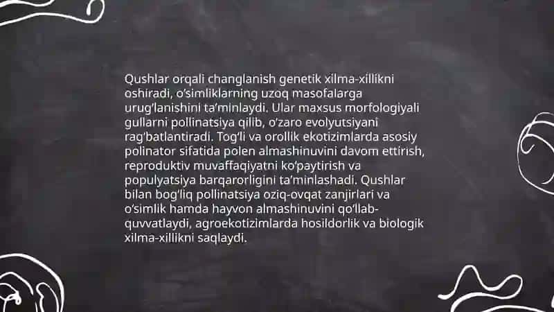 Ornitofiliya tushunchasi va tarifi 4