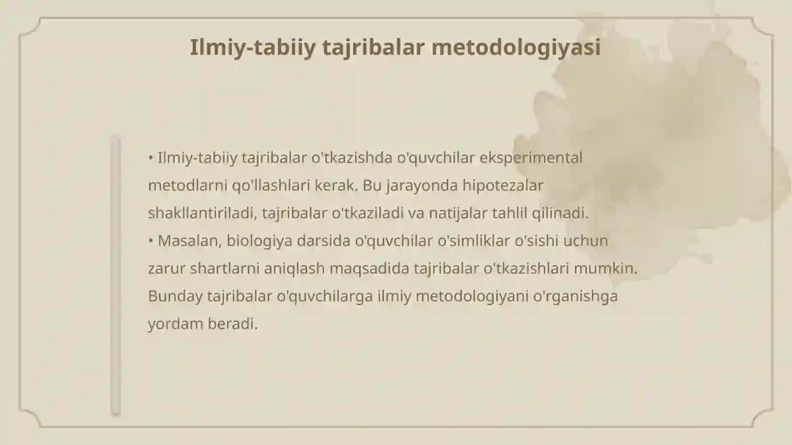 Maktab o'quvchilarining tadqiqotchilik faoliyati va ilmiy-tabiiy tajribalar otkazish 4