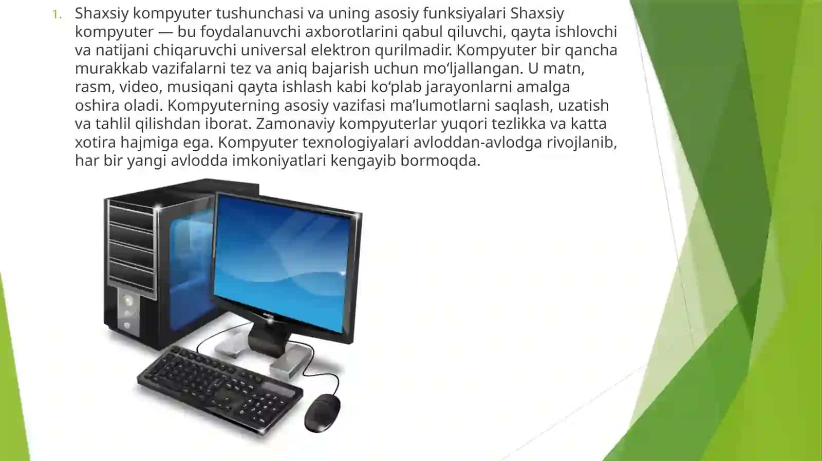 Shaxsiy kompyuterning tuzilishi va arxitekturasi 4