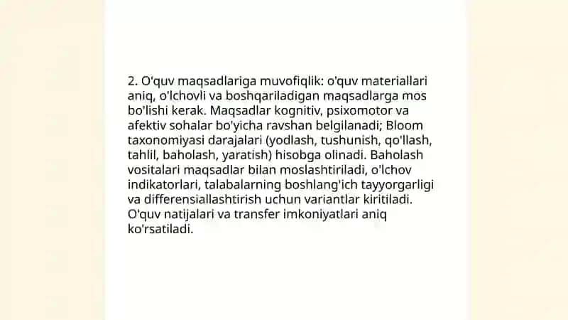 O'quv materiallarni shakllashtirishning didaktik parametrlari 4
