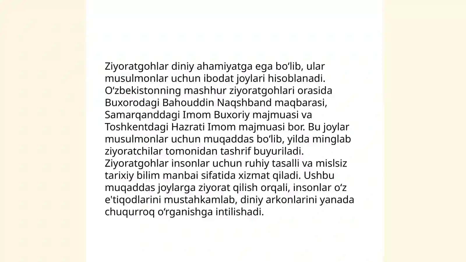 Ziyorat ziyoratgohlarning òzbek xalqining etnomadaniy hayotida tutgan òrni 4