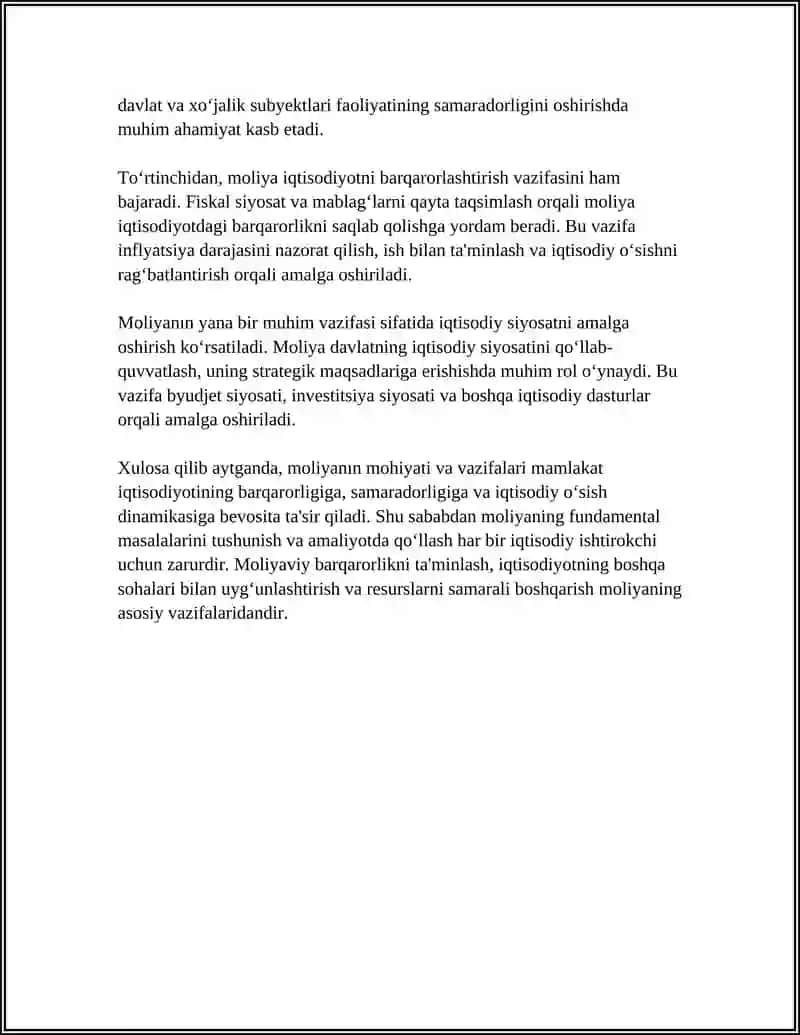 MOLIYANING FUNDAMENTAL MASALALARINING ASOSIY TUSHUNCHALARI 4