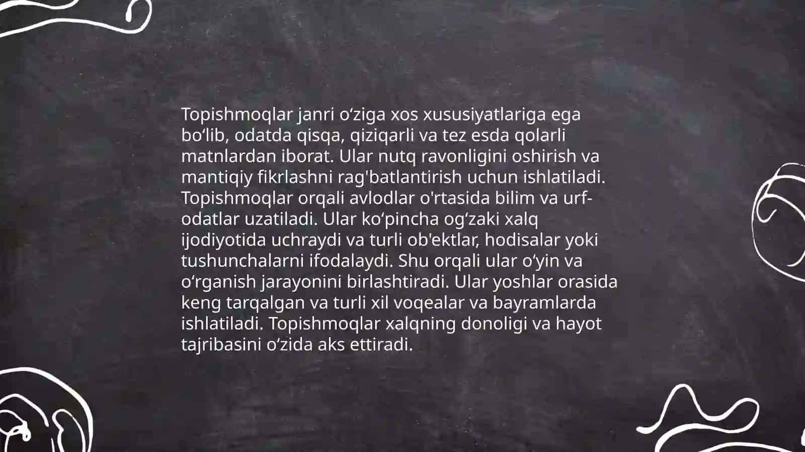 Oʻzbek xalq topishmoq va maqollar janr xususiyatlari 4