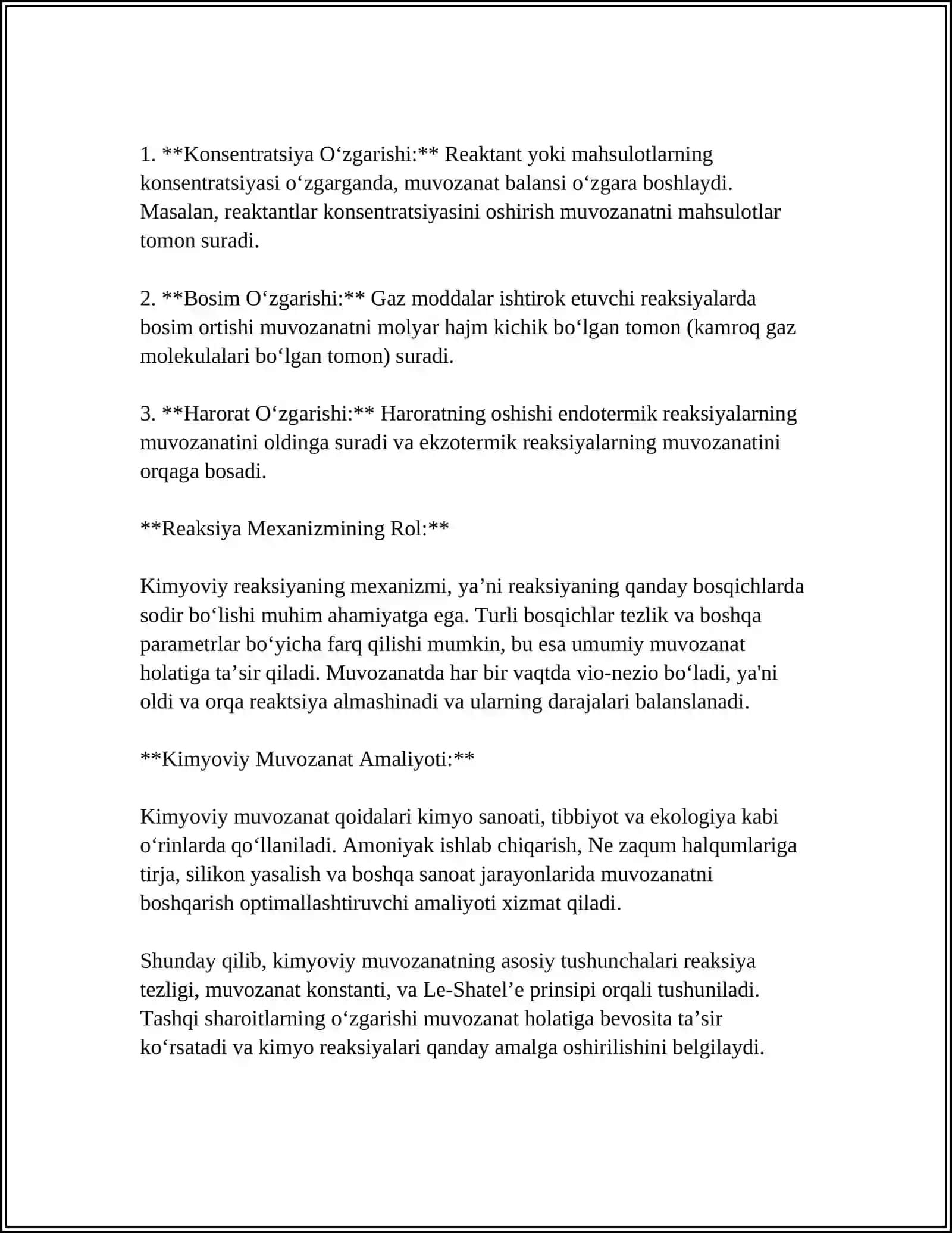 KIMYOVIY MUVOZANAT VA UNGA TASIR QILUVCHI OMILLAR 4
